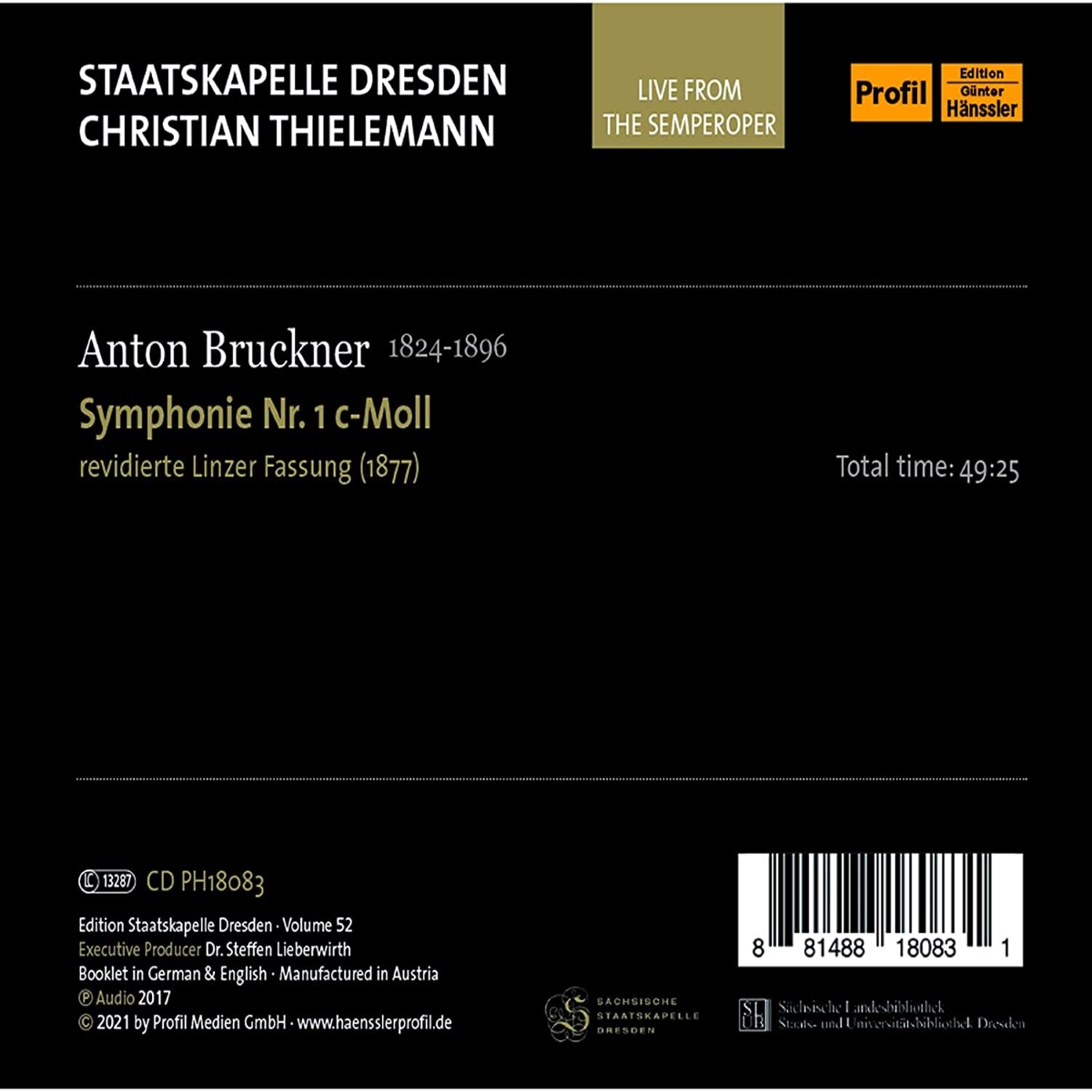 Christian Thielemann 브루크너: 교향곡 1번 (Bruckner: Symphony WAB 101)