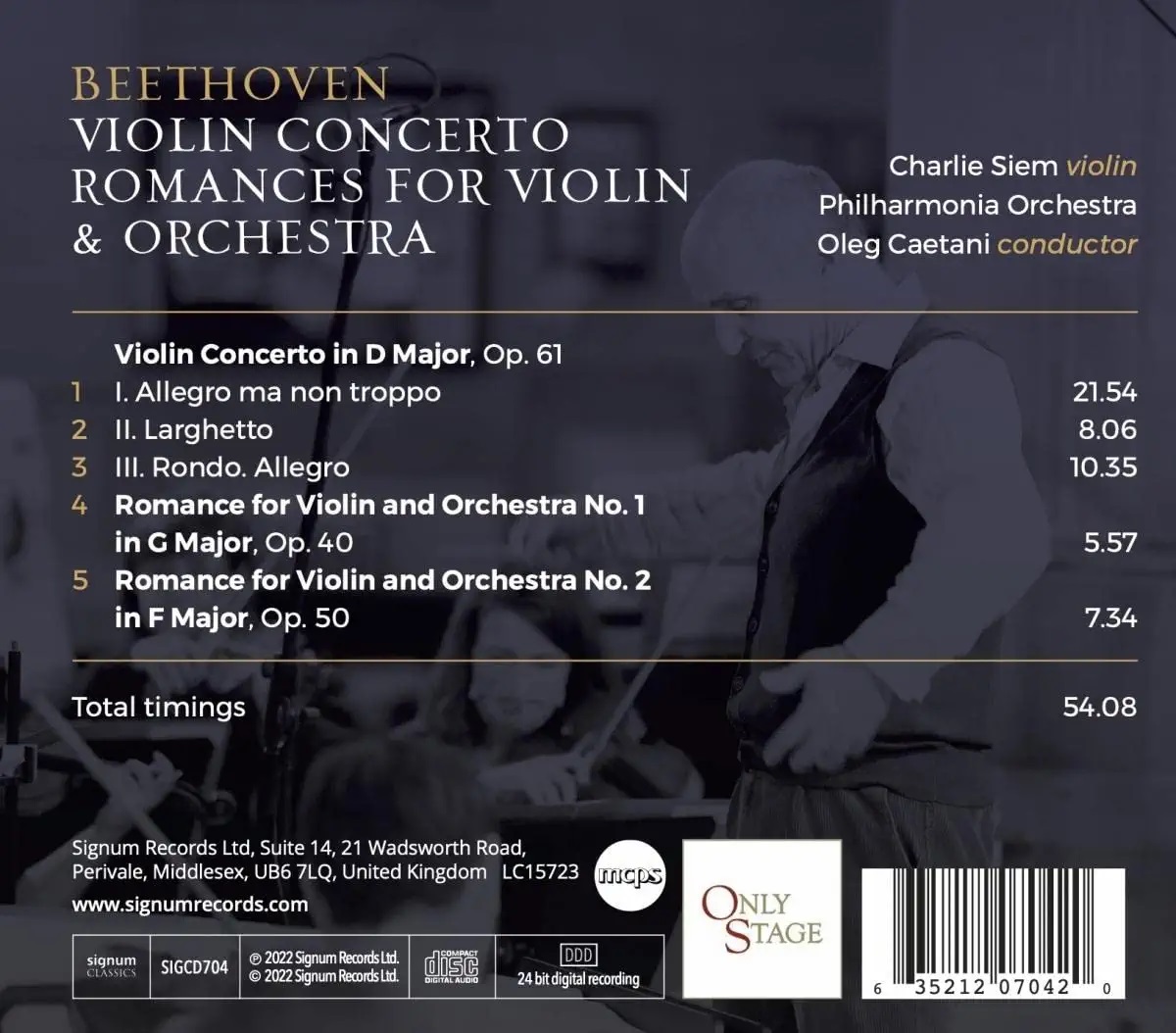Charlie Siem 베토벤: 바이올린 협주곡 & 로망스 (Beethoven: Violin Concerto and Romances)