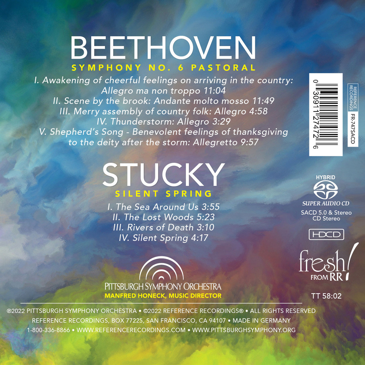 Manfred Honeck 베토벤: 교향곡 6번 `전원` / 스티븐 스터키: 침묵의 봄 - 만프레드 호넥 (Beethoven: Symphony Op.68 / Steven Stucky: Silent Spring) 