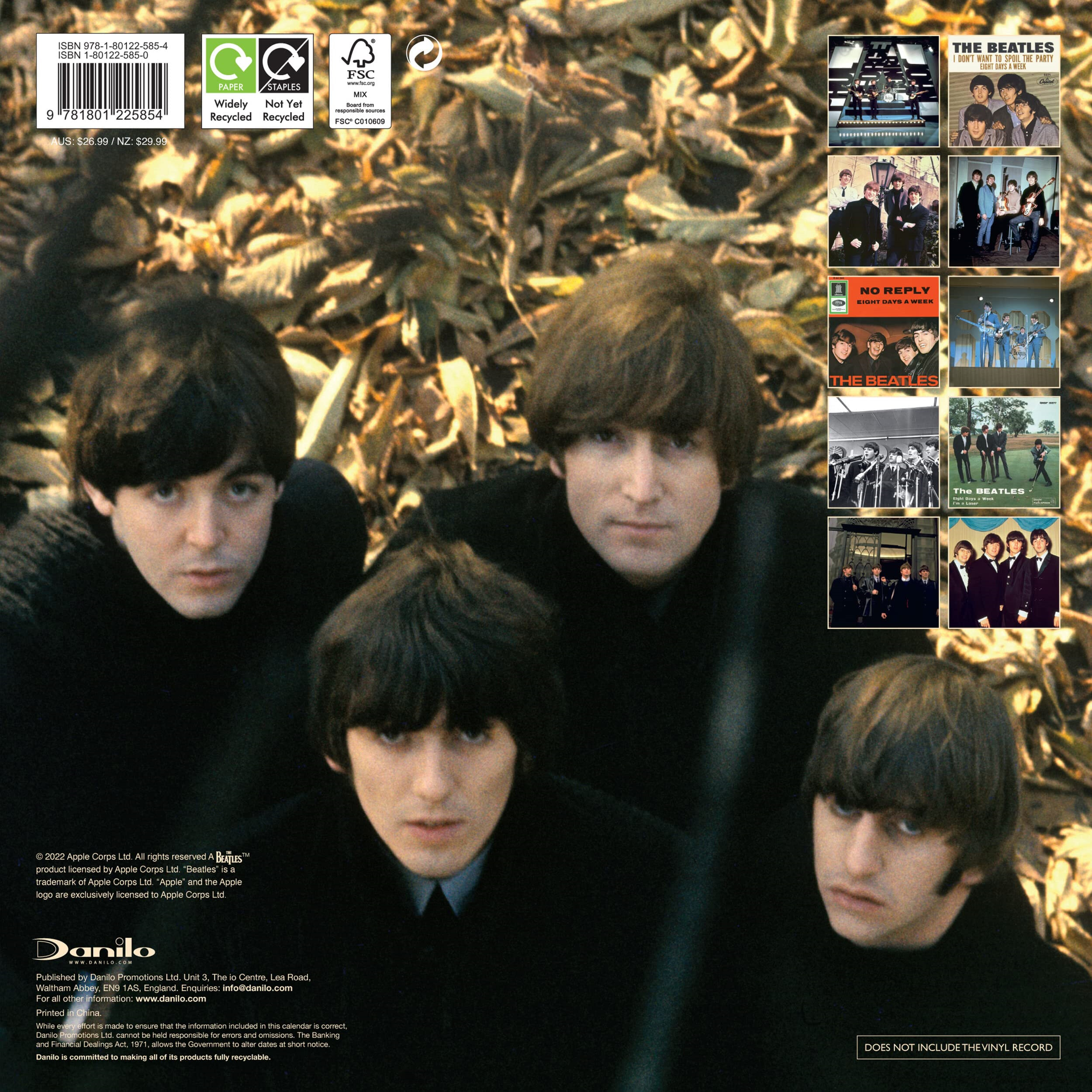 비틀즈 - 2023년 벽걸이 캘린더 콜렉터스 에디션 (The Official Beatles Collector's Edition Record Sleeve Calendar 2023)  