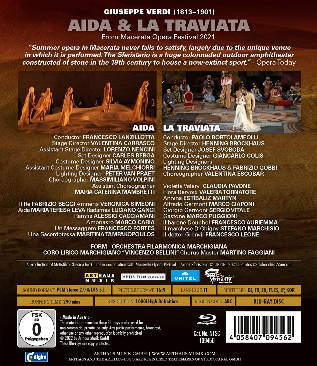 Paolo Bortolameolli / Francesco Lanzillotta 베르디: 오페라 '라 트라비아타' & '아이다' (Verdi: La Traviata & Aida)