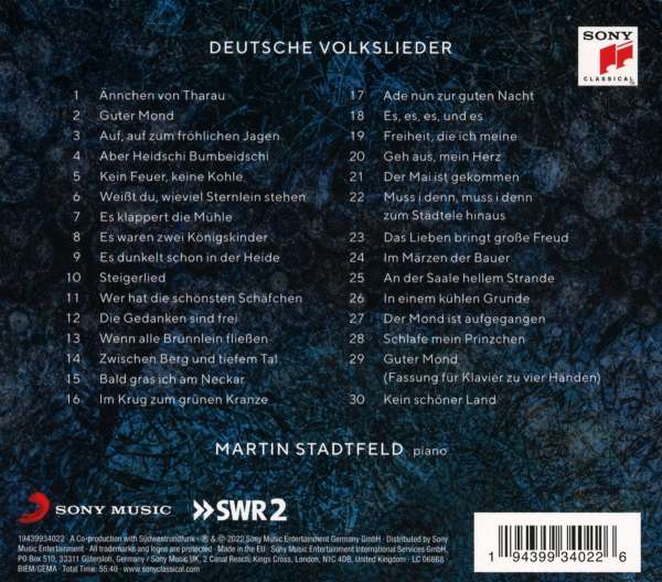 Martin Stadtfeld 피아노 독주로 연주하는 독일 민속 가곡 - 마틴 슈타트펠트 (Deutsche Volkslieder)