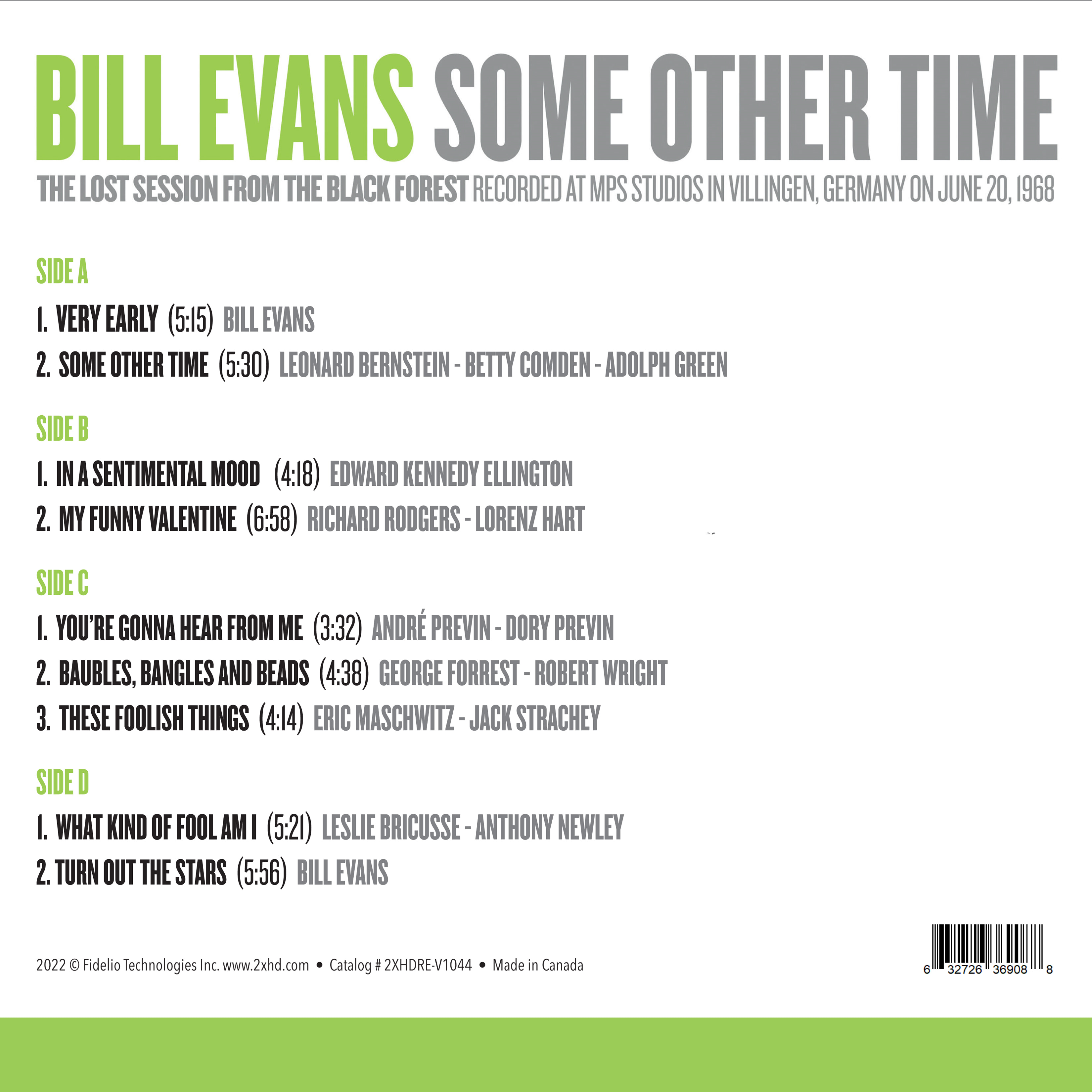 Bill Evans (빌 에반스) - Some Other Time Vol. 1 [2LP]