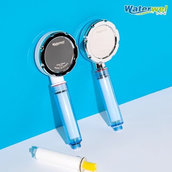 [워터웰] 비타민 필터 샤워기 CVS-550 화이트 (염소 녹물제거, 수압상승)  CVS-550 화이트+CVS-550전용