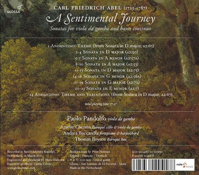 Paolo Pandolfo 아벨: 비올라 다 감바 소나타집 (A Sentimental Journey)