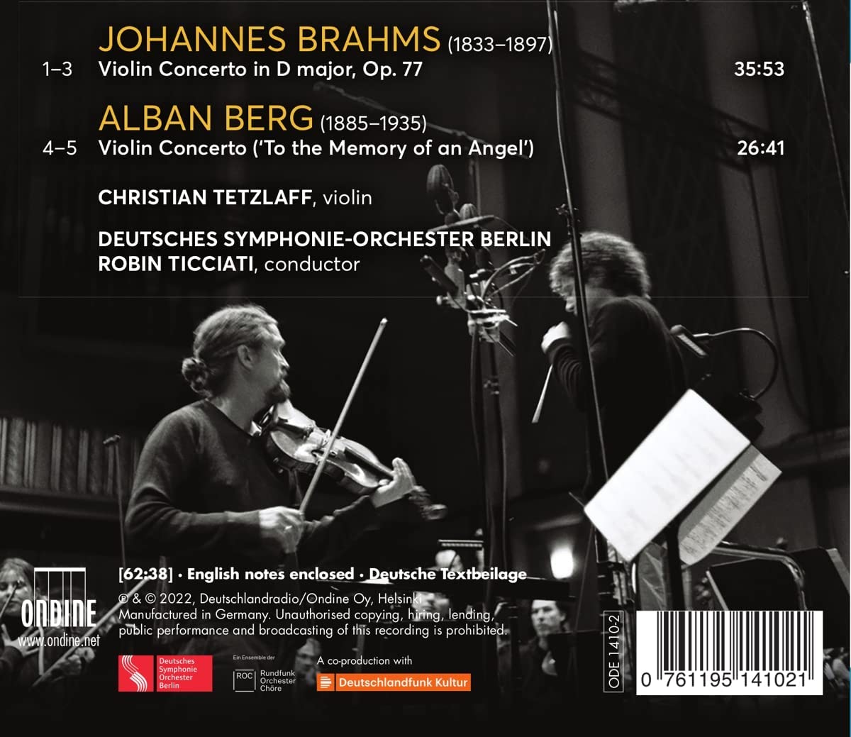 Christian Tetzlaff 브람스 / 베르그: 바이올린 협주곡 - 크리스티안 테츨라프 (Brahms / Berg: Violin Concertos)