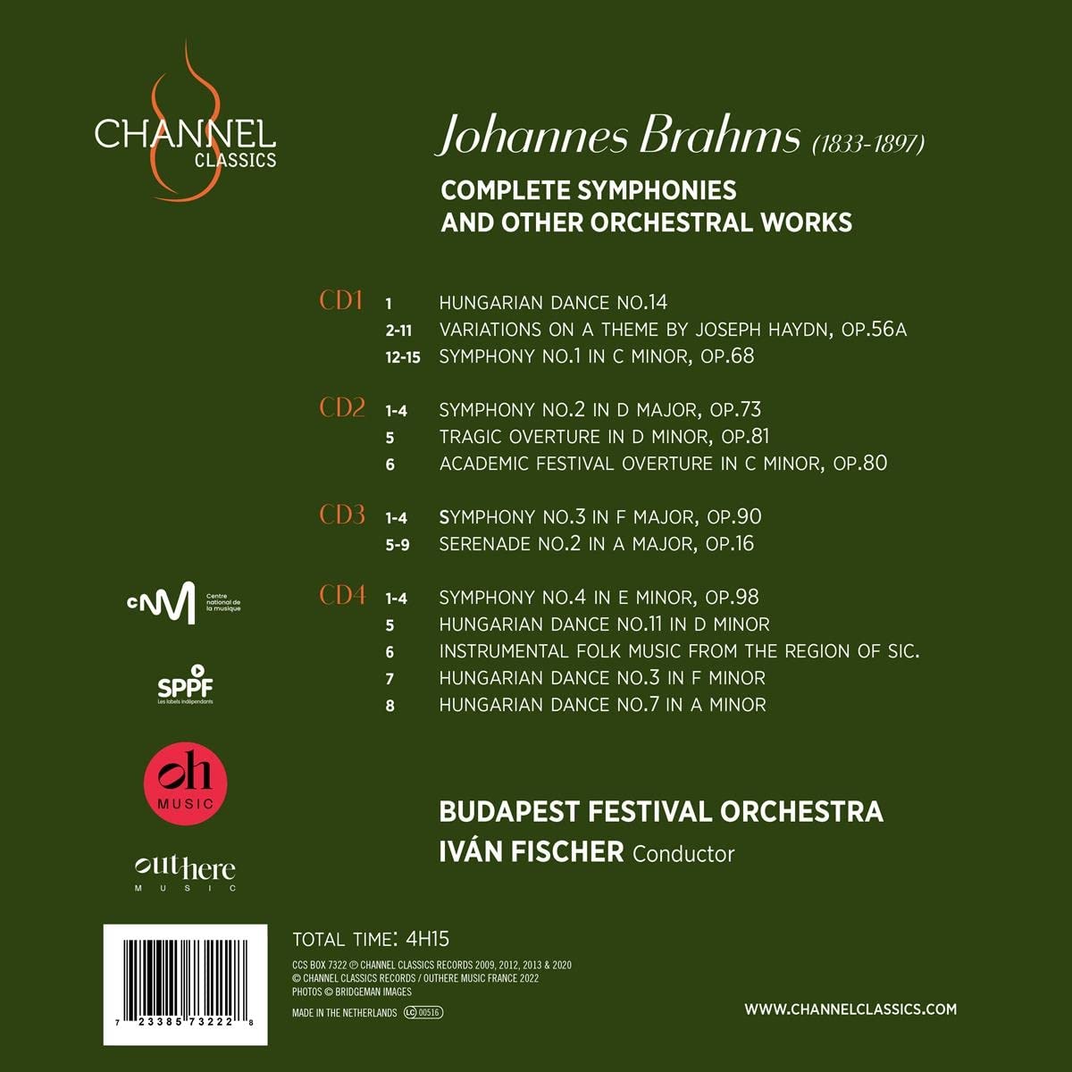 Ivan Fischer 브람스: 교향곡 전곡 - 이반 피셔 (Brahms: Complete Symphonies)