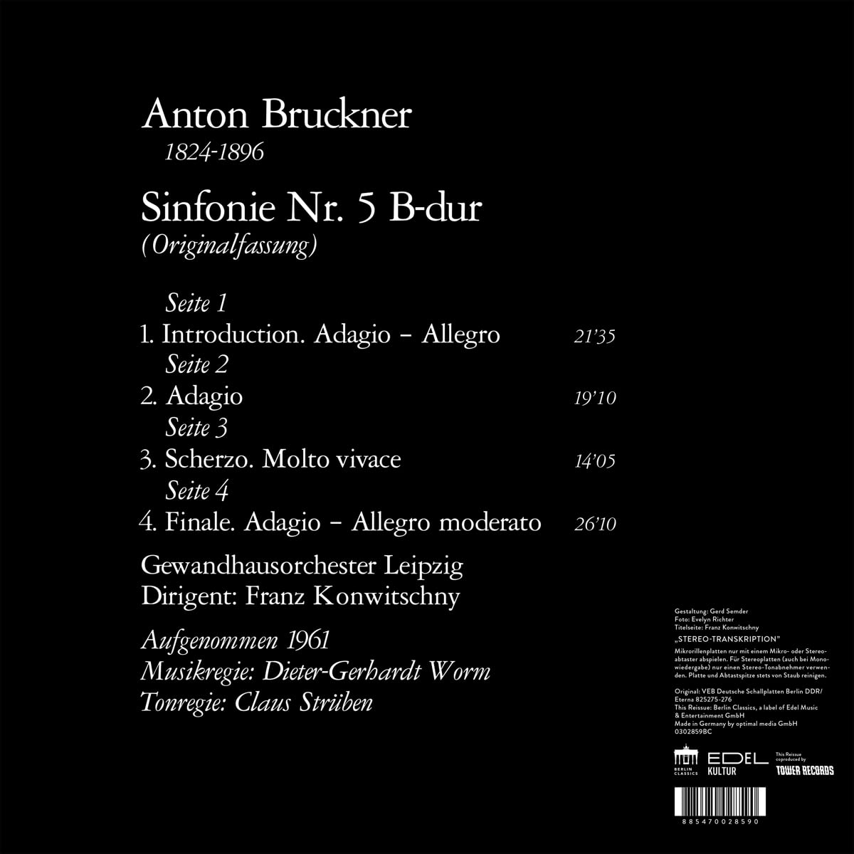 Franz Konwitschny 브루크너: 교향곡 5번 (Bruckner: Symphony No.5) [2LP] 