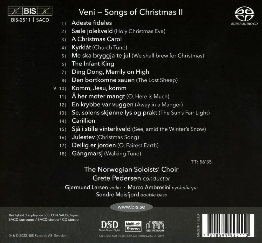 노르웨이 솔리스트 합창단 크리스마스 송 2집 - 민요와 캐럴 (Veni - Songs of Christmas II)