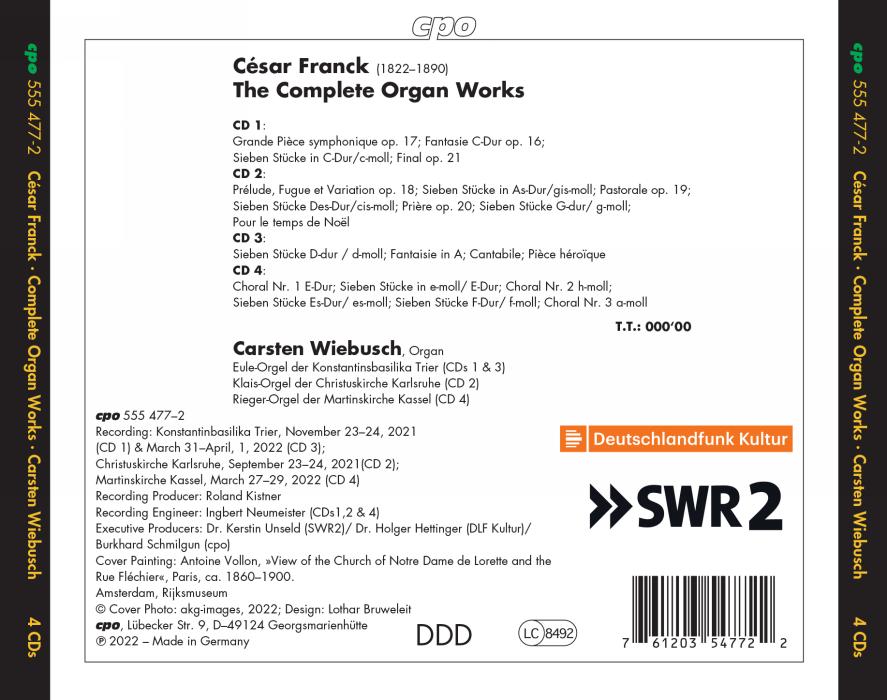 Carsten Wiebusch 프랑크: 오르간 작품 전곡집 (Franck: Complete Organ Works)