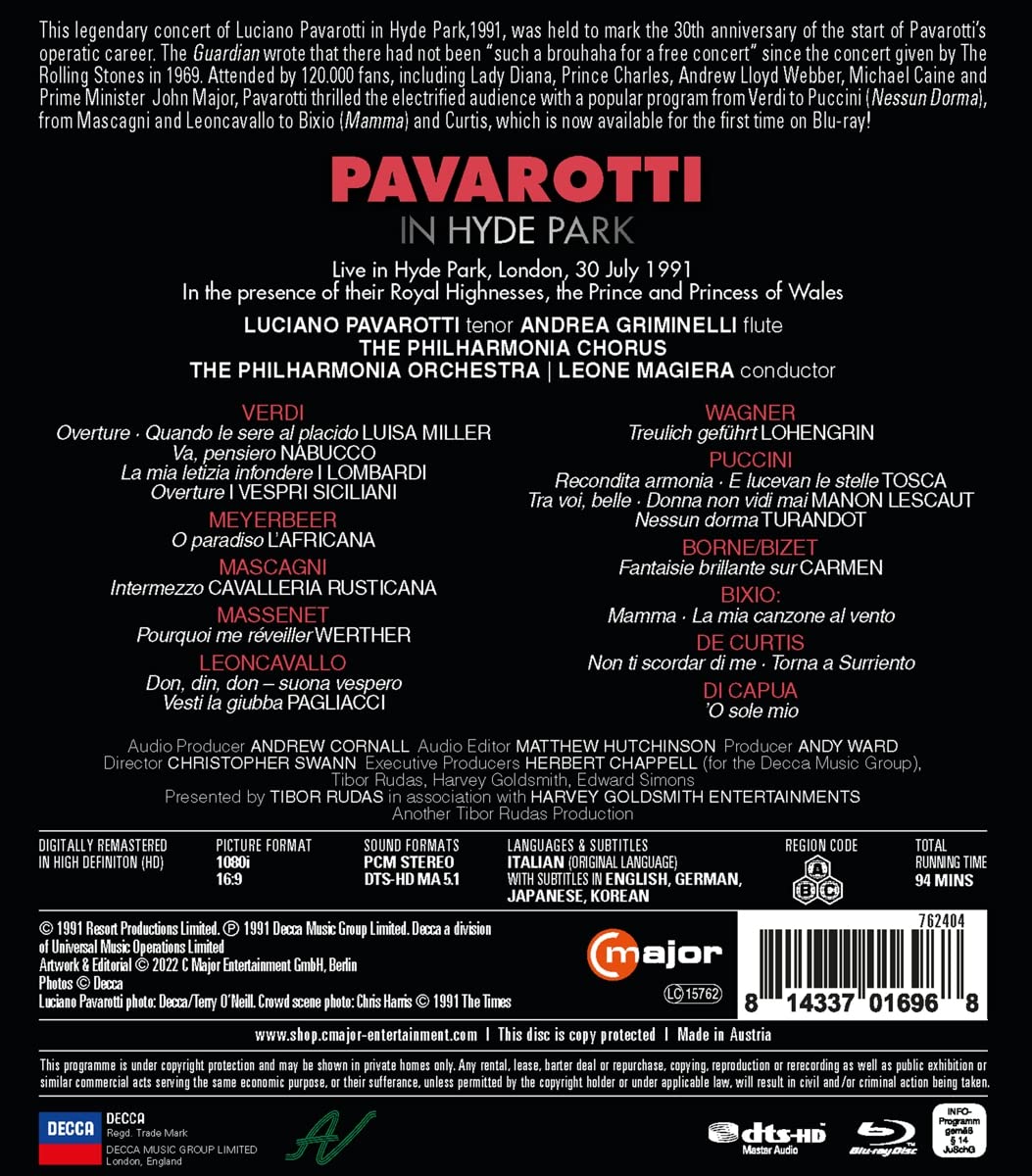 루치아노 파바로티 하이드 파크 콘서트 (Pavarotti in Hyde Park)