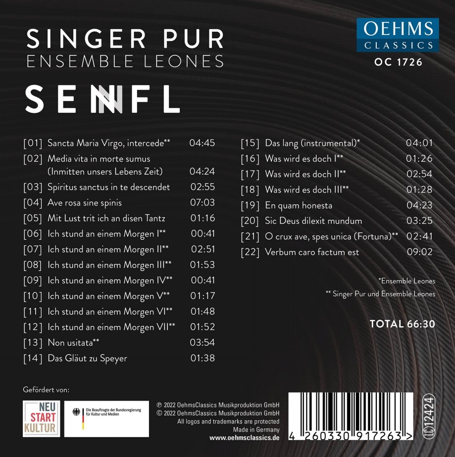 Ensemble Leones / Singer Pur 루드비히 젠플: 모테트와 가곡집 (Ludwig Senfl: Motets and Songs)