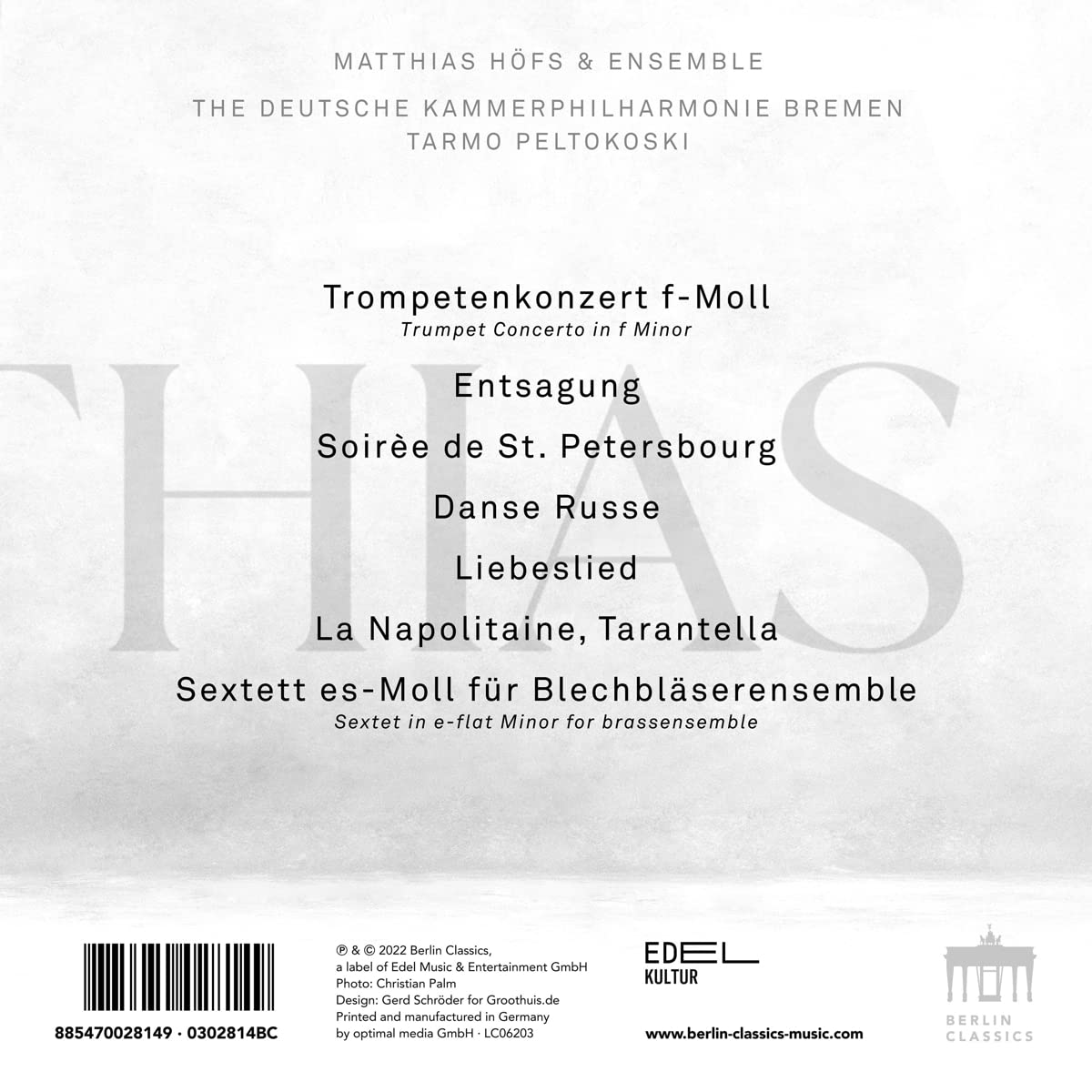 Matthias Hofs 오스카 뵘: 트럼펫 협주곡 F단조, 관악 6중주, 트럼펫 소품들 (Bohme: Trumpet Concerto, Pieces) 