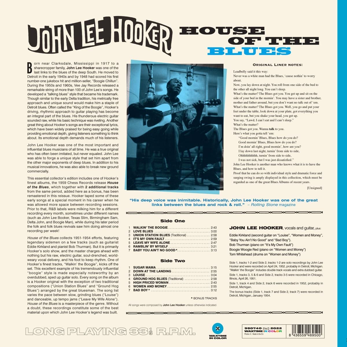 John Lee Hooker (존 리 후커) - House Of The Blues [블루 컬러 LP]