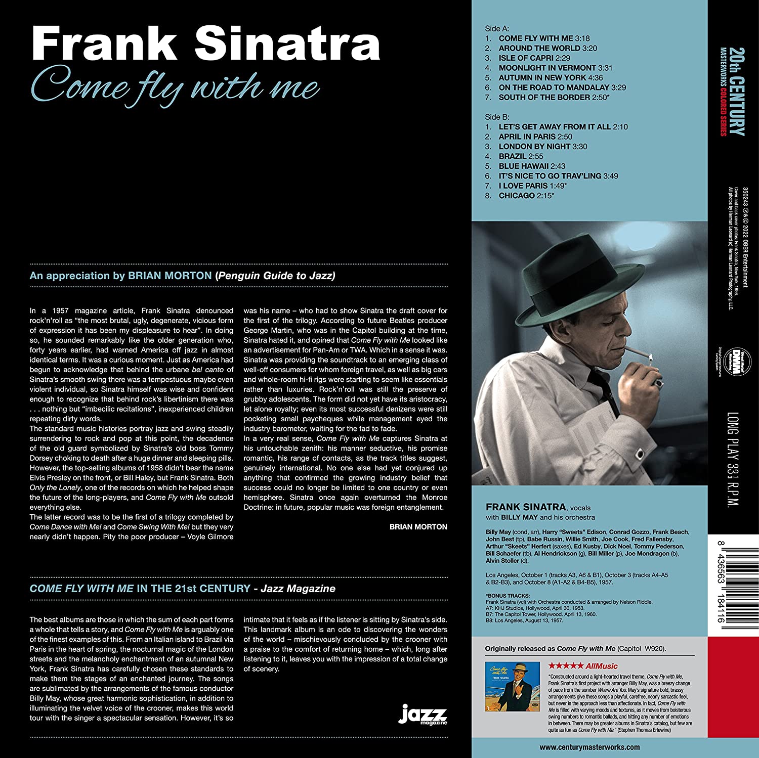 Frank Sinatra (프랭크 시나트라) - Come Fly With Me [블루 컬러 LP]