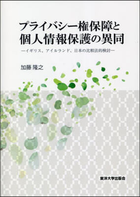 プライバシ-權保障と個人情報保護の異同