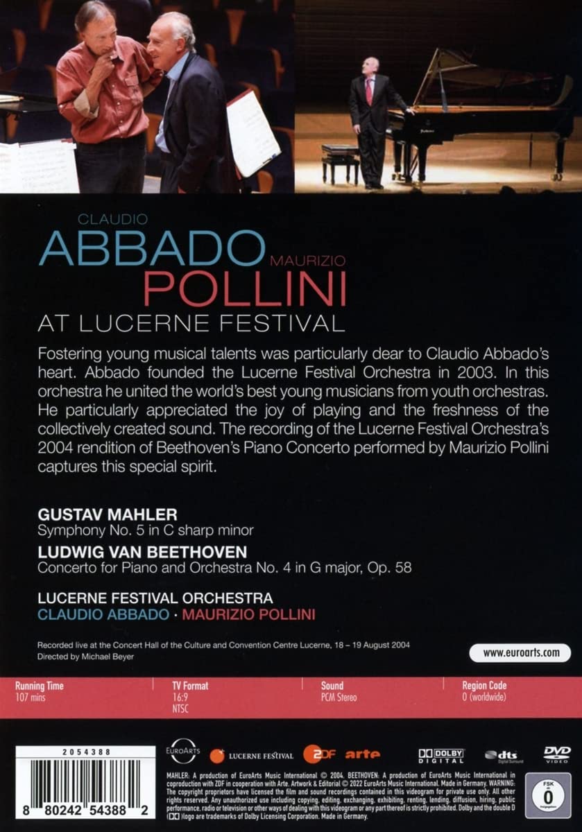 Claudio Abbado / Maurizio Pollini 말러: 교향곡 5번 / 베토벤: 피아노 협주곡 4번 (at Lucerne Festival)