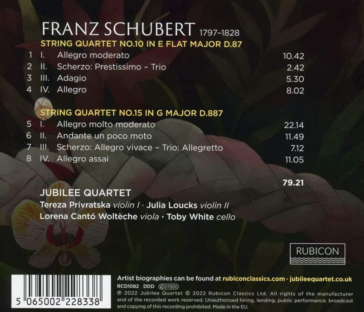 Jubilee Quartet 슈베르트: 현악 사중주 10번, 5번 (Schubert: String Quartets D.87, D.887)