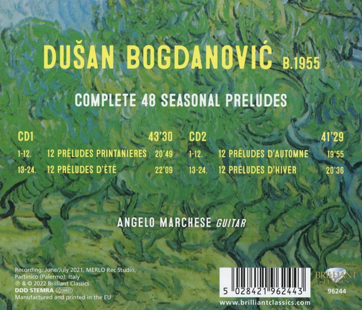 두샨 보그다노비치: 48개의 사계 전주곡 (Bogdanovic: Complete 48 Seasonal Preludes)