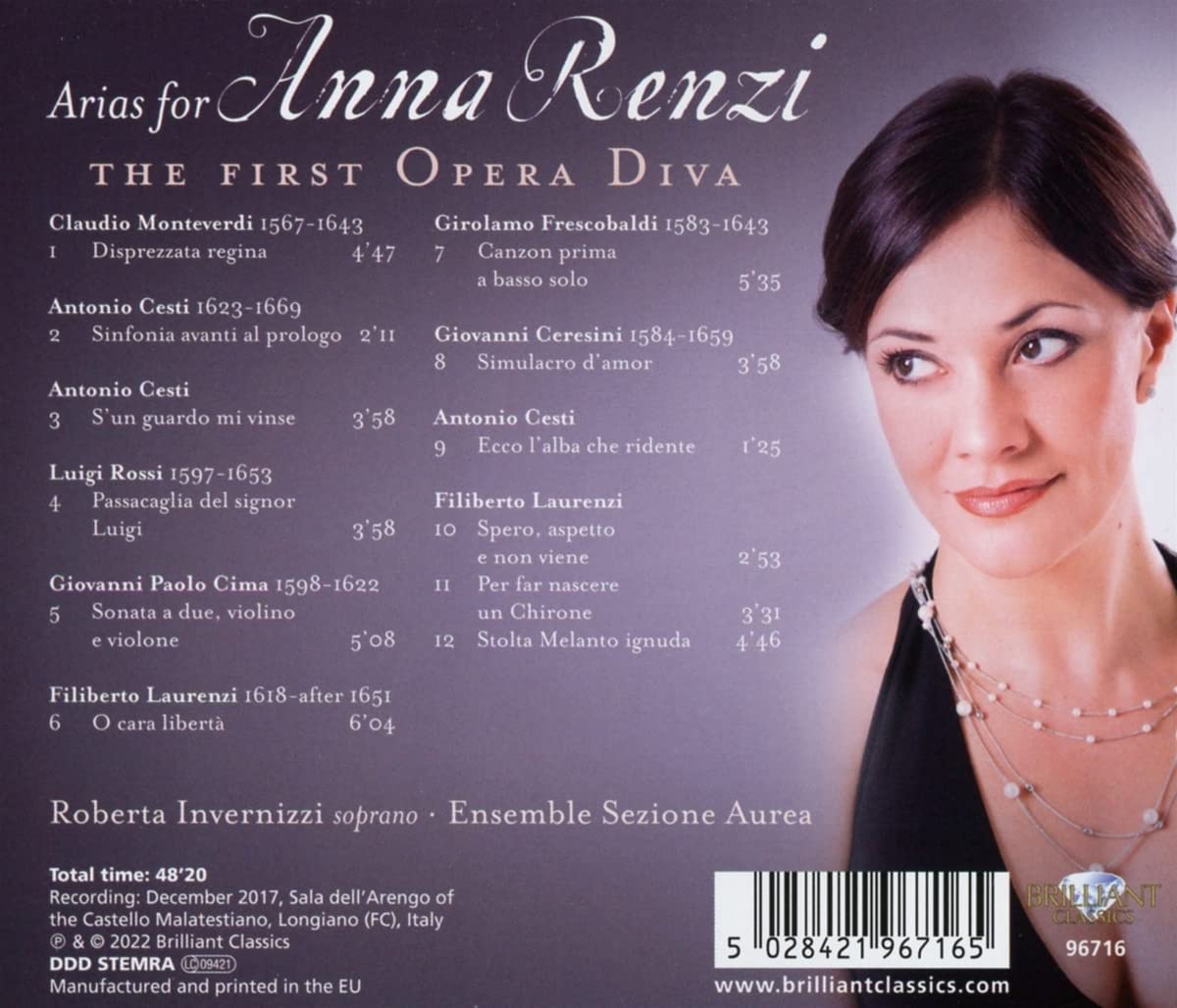 Roberta Invernizzi 안나 렌치를 위한 아리아 (Arias for Anna Renzi the First Opera Diva)