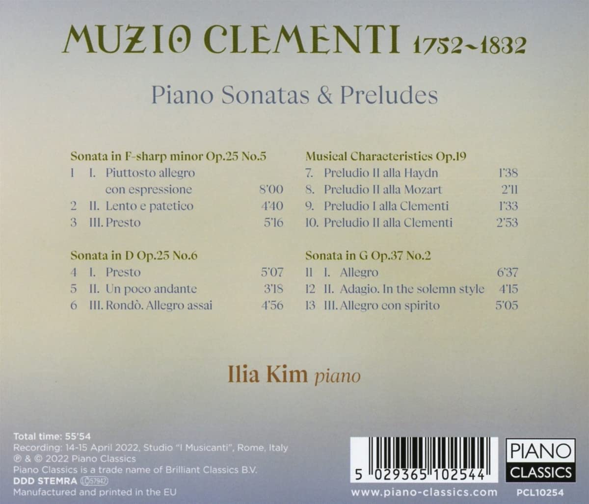 Ilia Kim 클레멘티: 피아노 소나타와 전주곡 (Clementi: Piano Sonatas & Preludes)