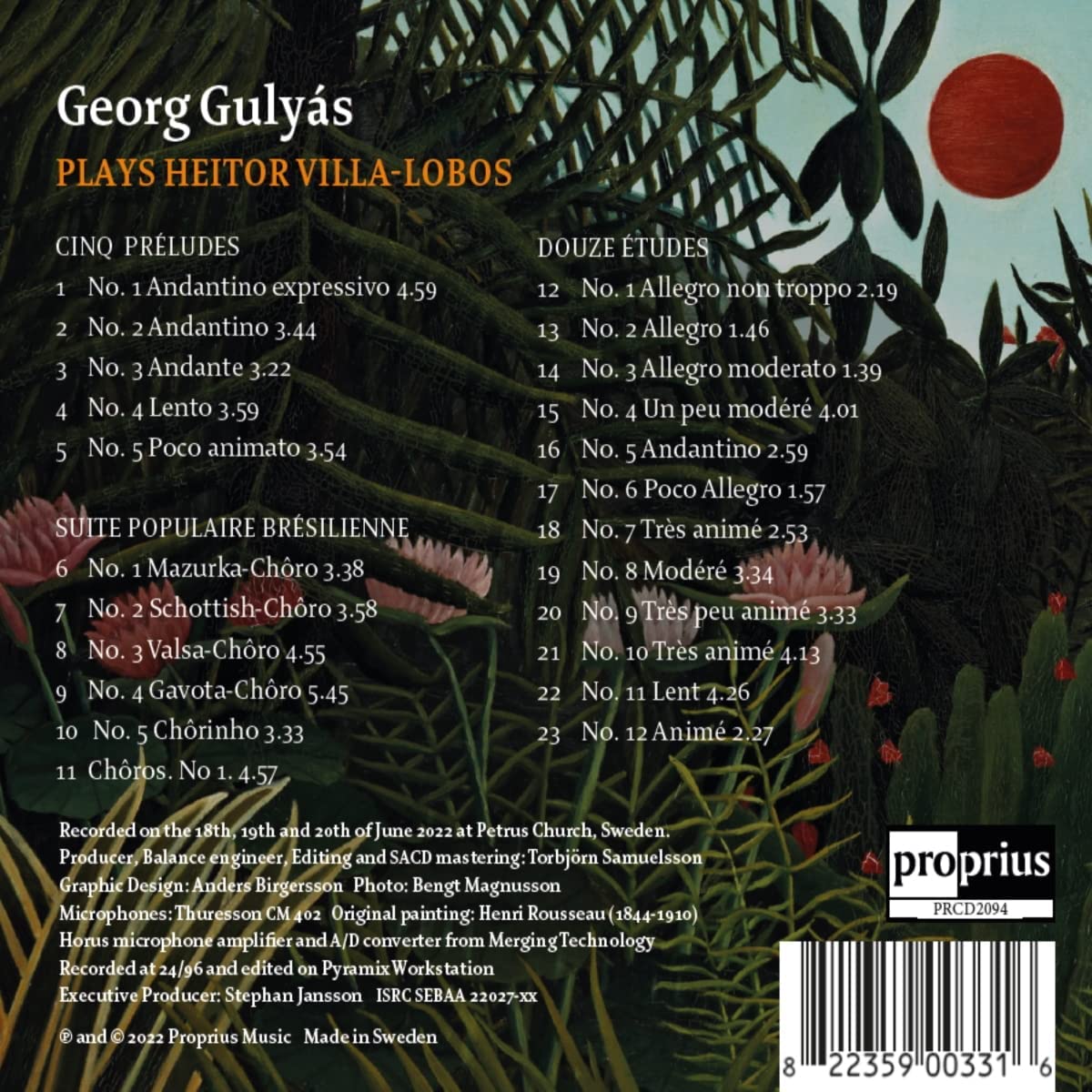 Georg Gulyas 빌라-로보스: 기타 독주곡 전곡 
