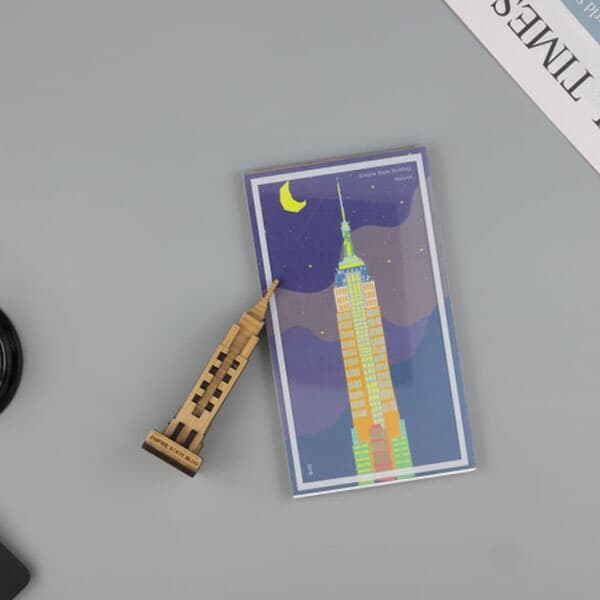 [WOODSUM / 우드썸] 엠파이어빌딩 랜드마크 포스트카드 원목3D퍼즐 - 원목입체퍼즐  DIY 건축물만들기 랜드마크만들기