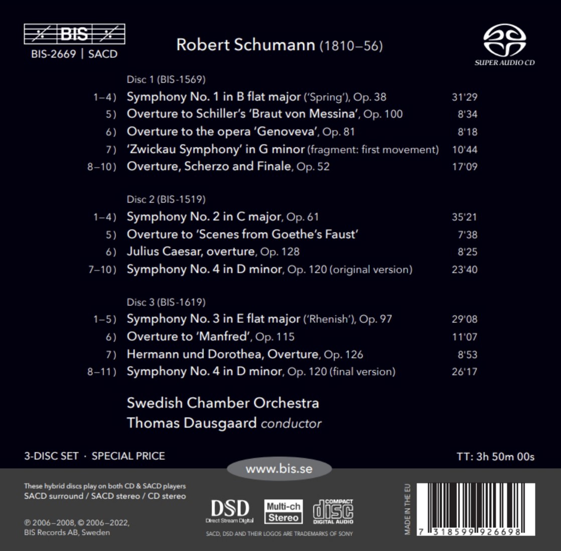 Thomas Dausgaard 로베르트 슈만: 교향곡 전곡 & 서곡 (Schumann: The Symphonies & Overtures)