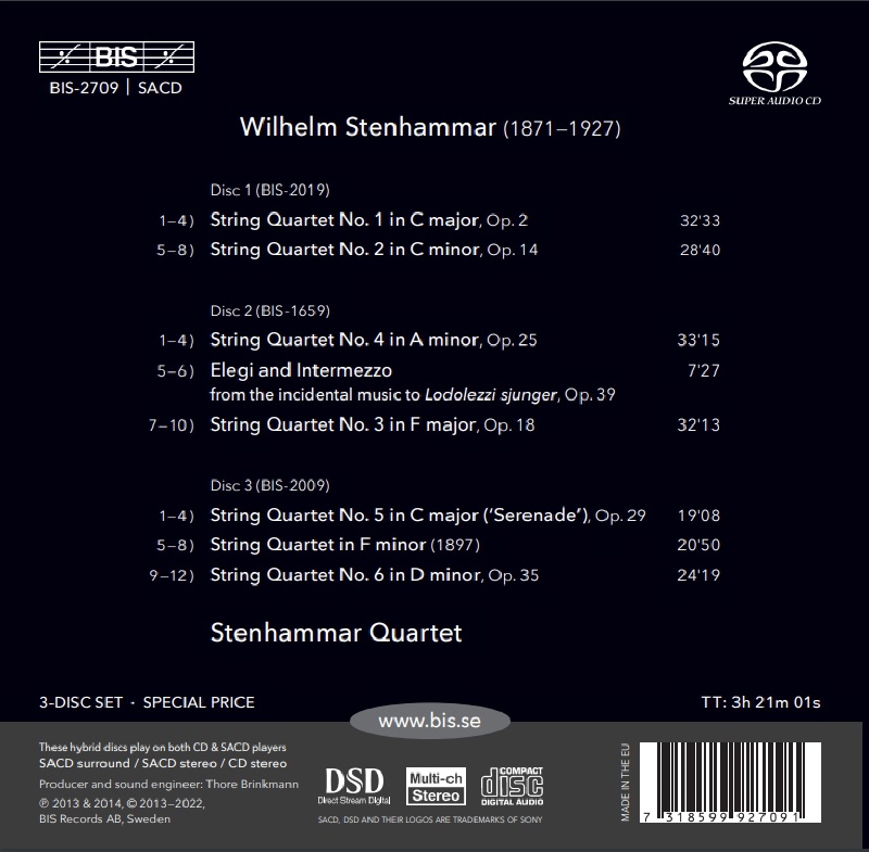 Stenhammar Quartet 스텐함마르: 현악 사중주 전곡 (Stenhammar: The String Quartets)