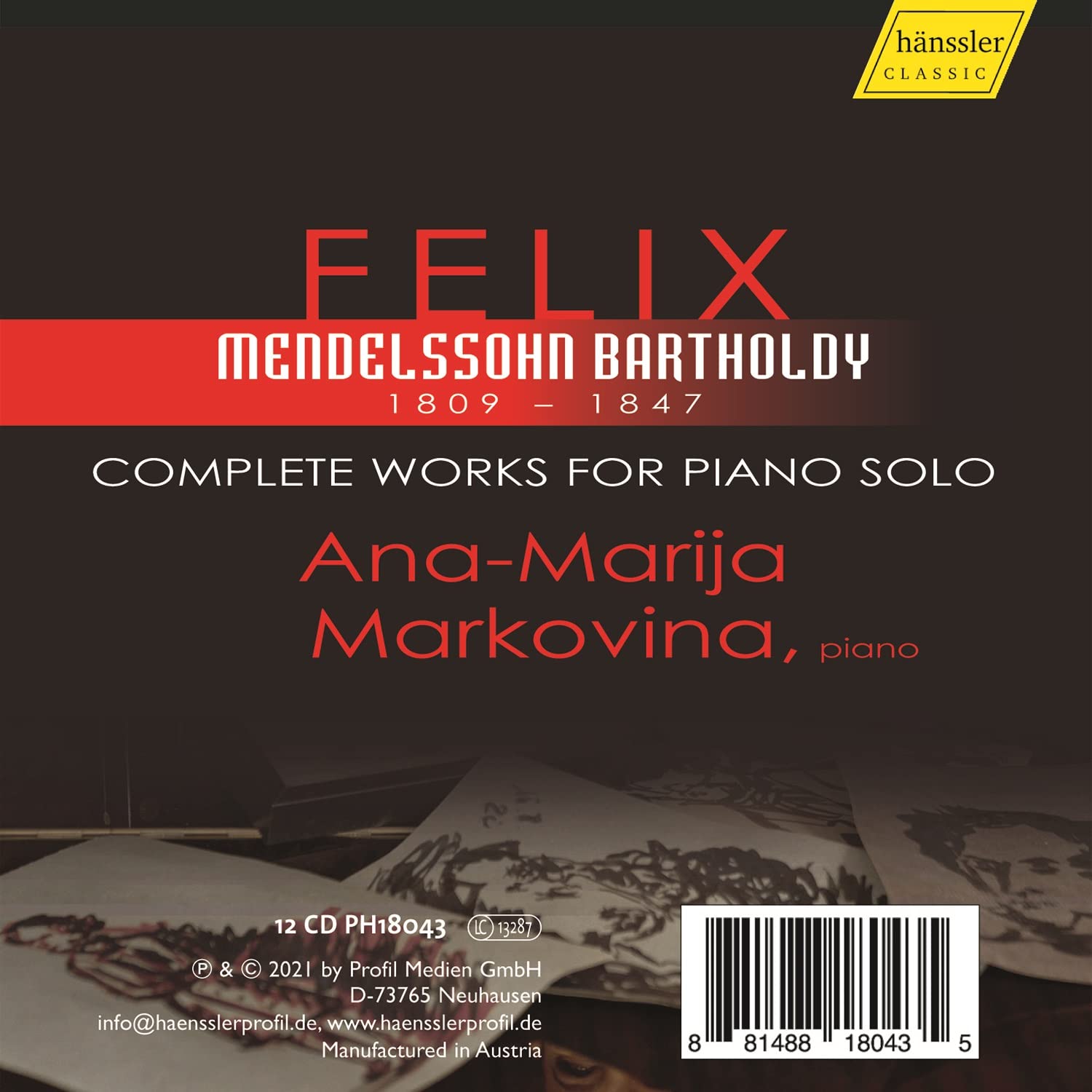 Ana-Marija Markovina 멘델스존: 피아노 독주곡 전집 (Mendelssohn: Complete Works for Piano Solo)