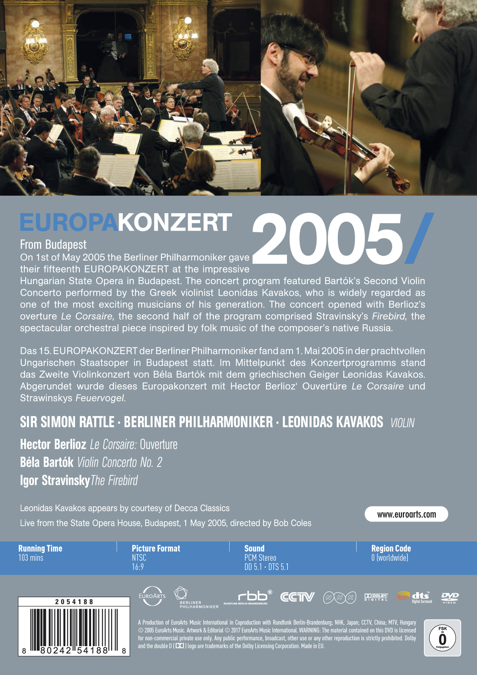 Simon Rattle / Leonidas Kavakos 2005년 유로파 콘서트 (Europa Konzert 2005 from Budapest)