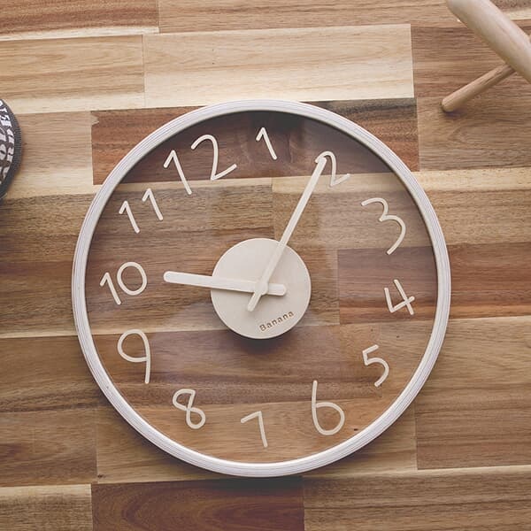 [바나나공방](아크릴버전추가 )8종 유리나무벽시계 컬렉션 무소음  인테리어시계