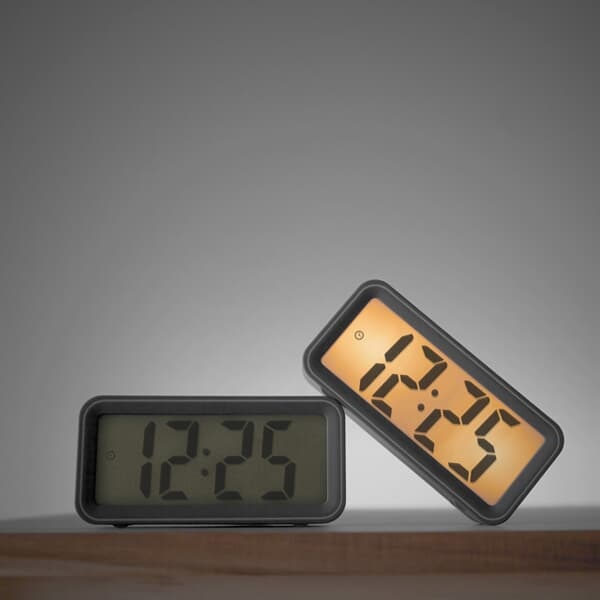 [바나나공방]먹색 눈편한 디자인  LCD 디지털 온도,타이머,알람 탁상 시계 S