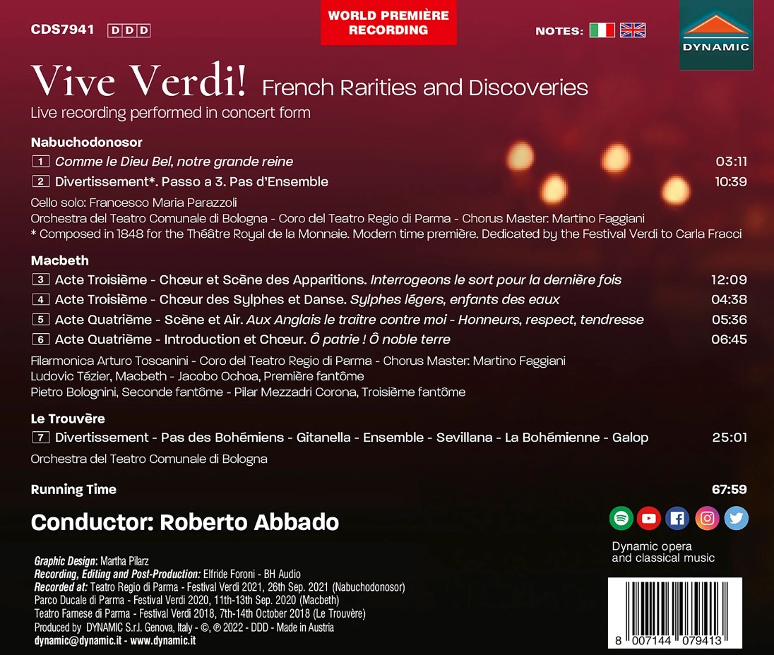 Roberto Abbado 베르디: 프랑스어 공연을 위한 장면들 (Vive Verdi!)