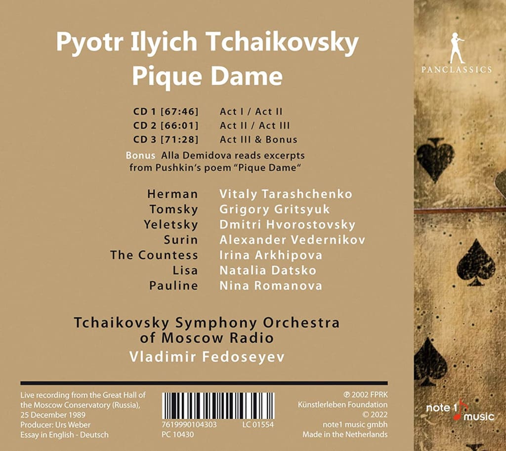 Vladimir Fedoseyev 차이코프스키: 오페라 '스페이드의 여왕' (Tchaikovsky: Pique Dame)