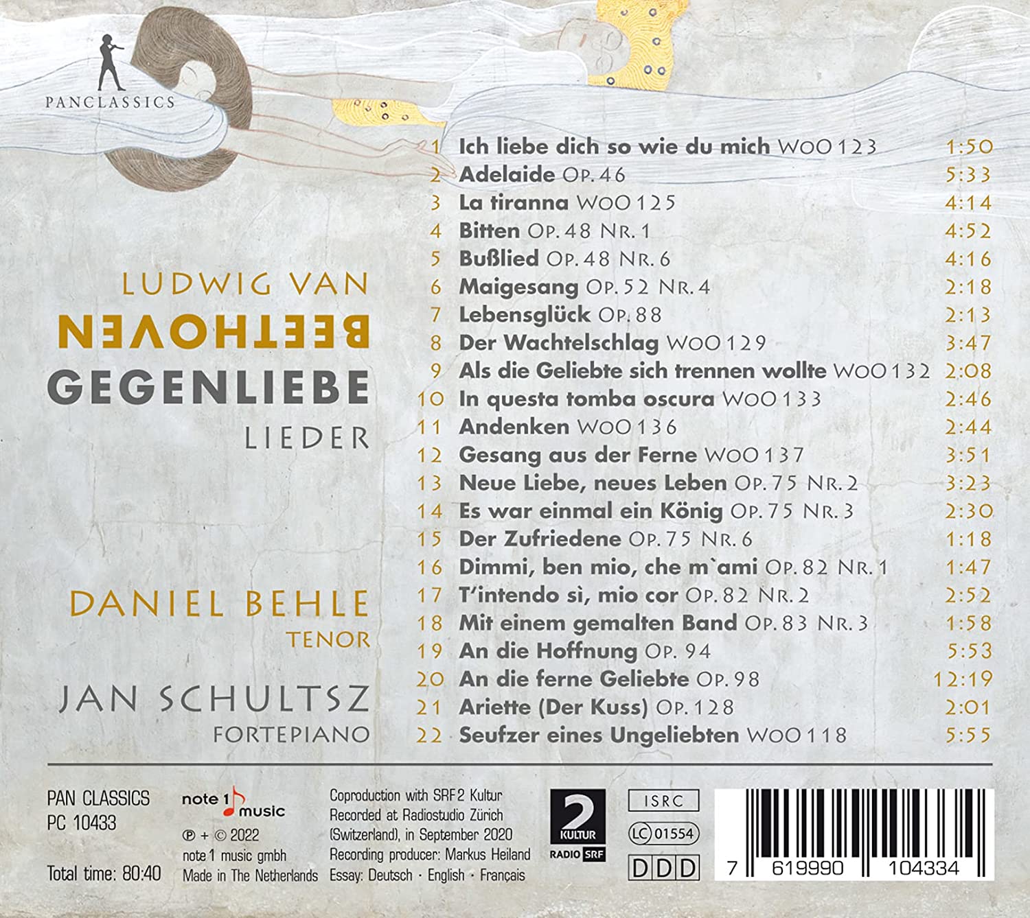 Daniel Behle / Jan Schultsz 베토벤: 가곡집 (Beethoven: Lieder)