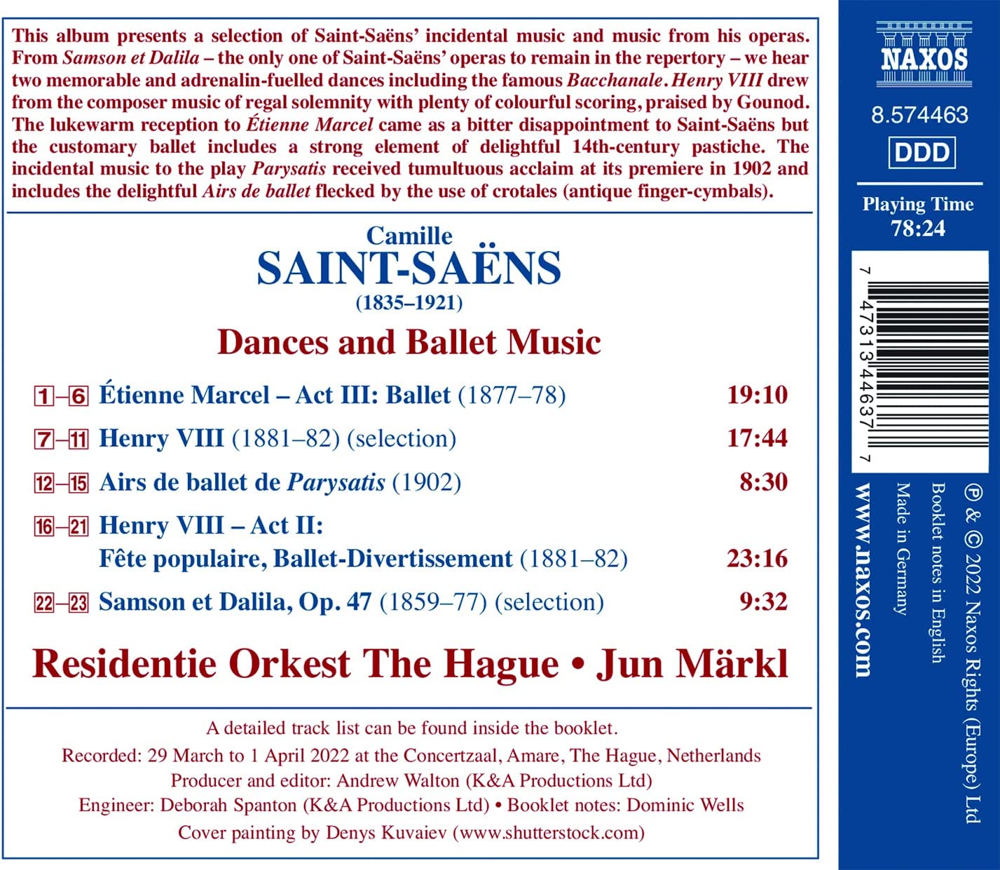 Jun Markl 생상스: 춤곡과 발레 음악 작품집 (Saint-Saens: Dances and Ballet Music)