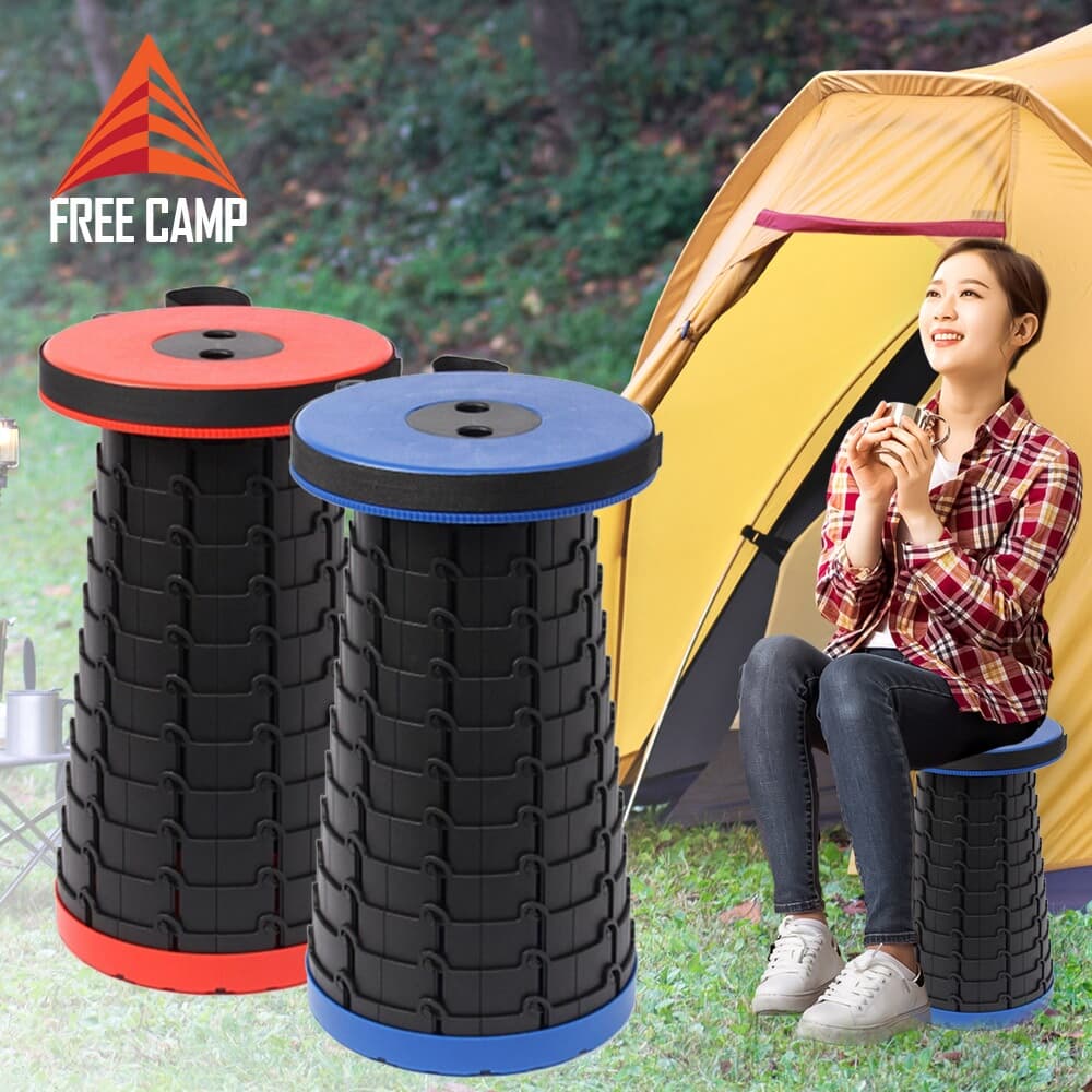 프리캠프 접이식 캠핑스툴 높이조절 휴대용 레저의자 (9color)