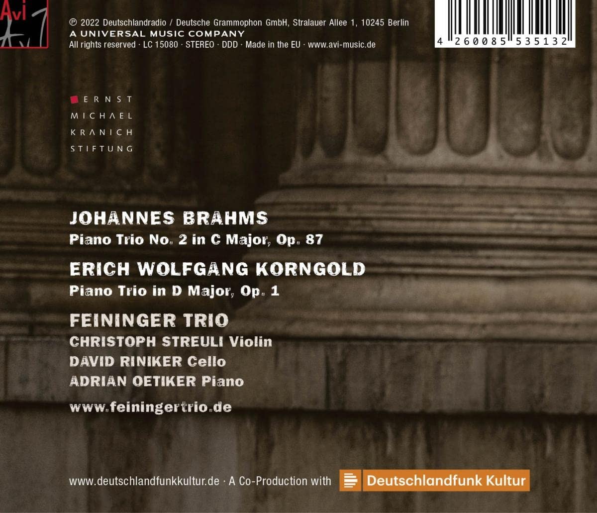 Feininger Trio 브람스 / 코른골트: 피아노 트리오 (Brahms / Korngold: Piano Trios)