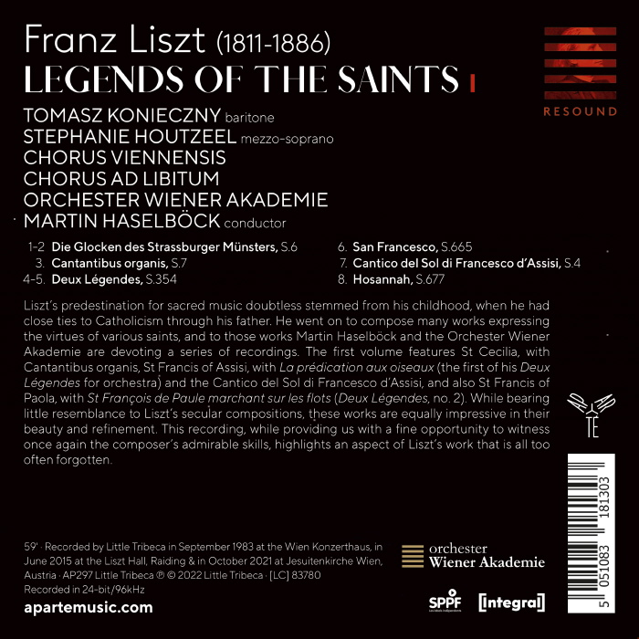 Martin Haselbock 리스트: 성자들의 전설 1집 (Liszt: Legends Of The Saints Vol. 1)