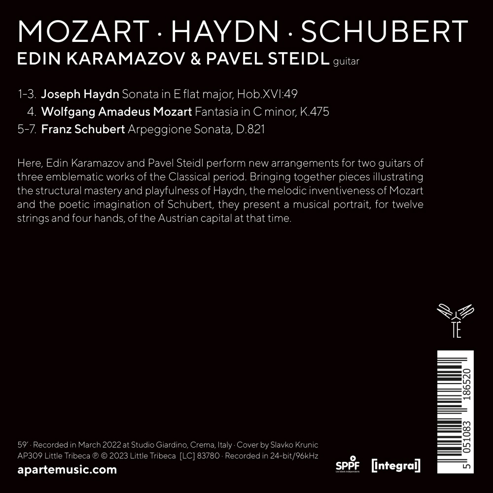 Edin Karamazov / Pavel Steidl 기타 듀오가 연주하는 모차르트, 하이든, 슈베르트 (Mozart, Haydn, Schubert)