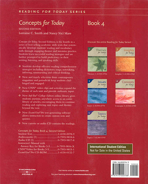 Reading for Today Series 4 - Concepts for Today Text (International Student Edition)