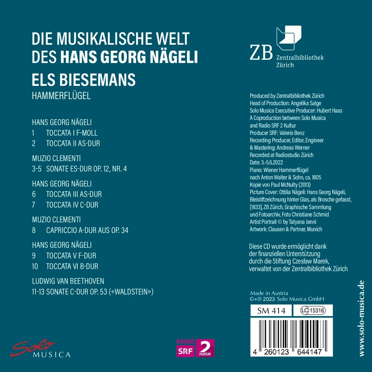 Els Biesemans 네겔리: 토카타 / 베토벤: 발트슈타인 소나타 / 클레멘티: 소나타, 광시곡 (Die Musikalische Welt Des Hans Georg Nageli)