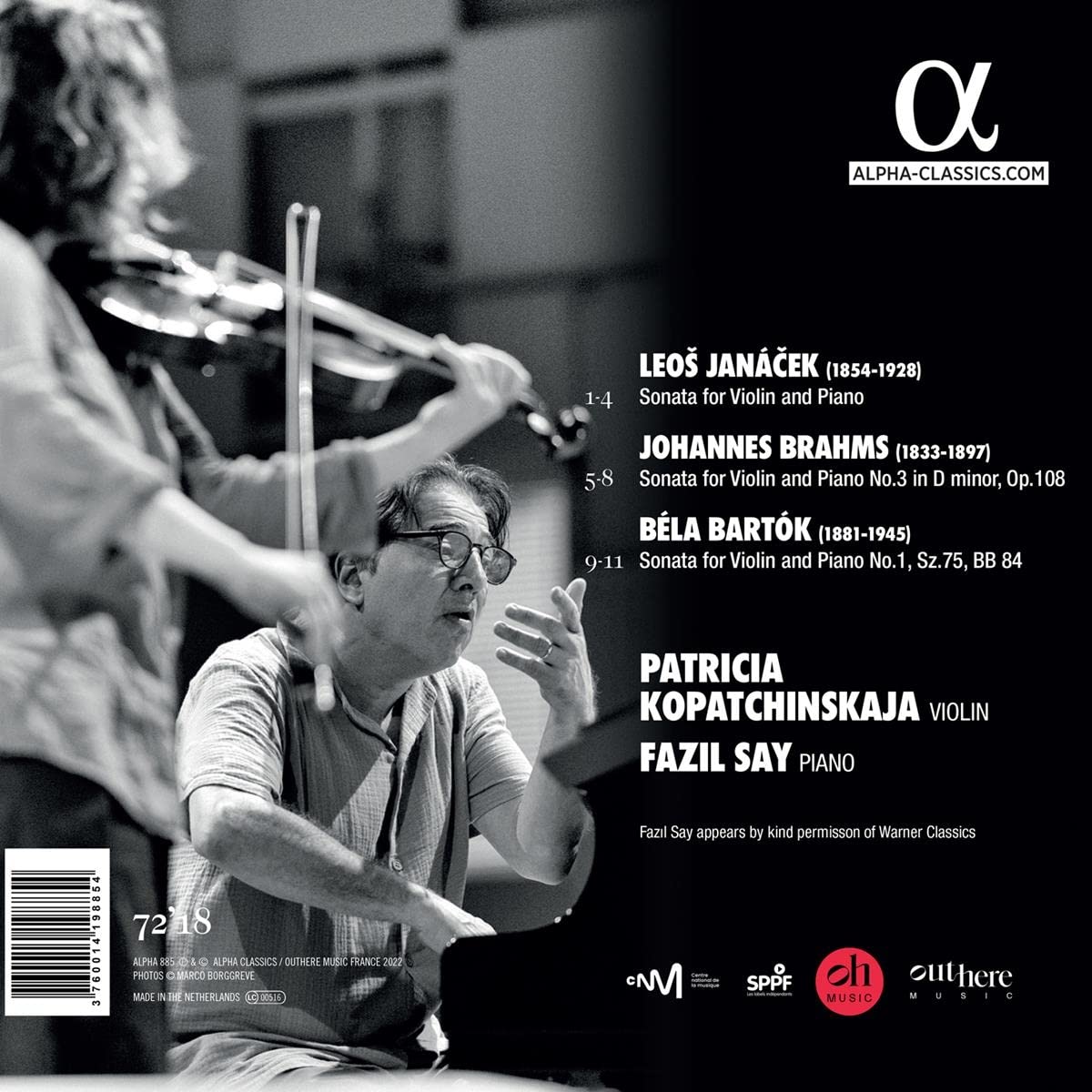 Patricia Kopatchinskaja / Fazıl Say 바이올린 소나타 - 야나체크 / 브람스 / 바르톡 (Janacek / Brahms / Bartok)