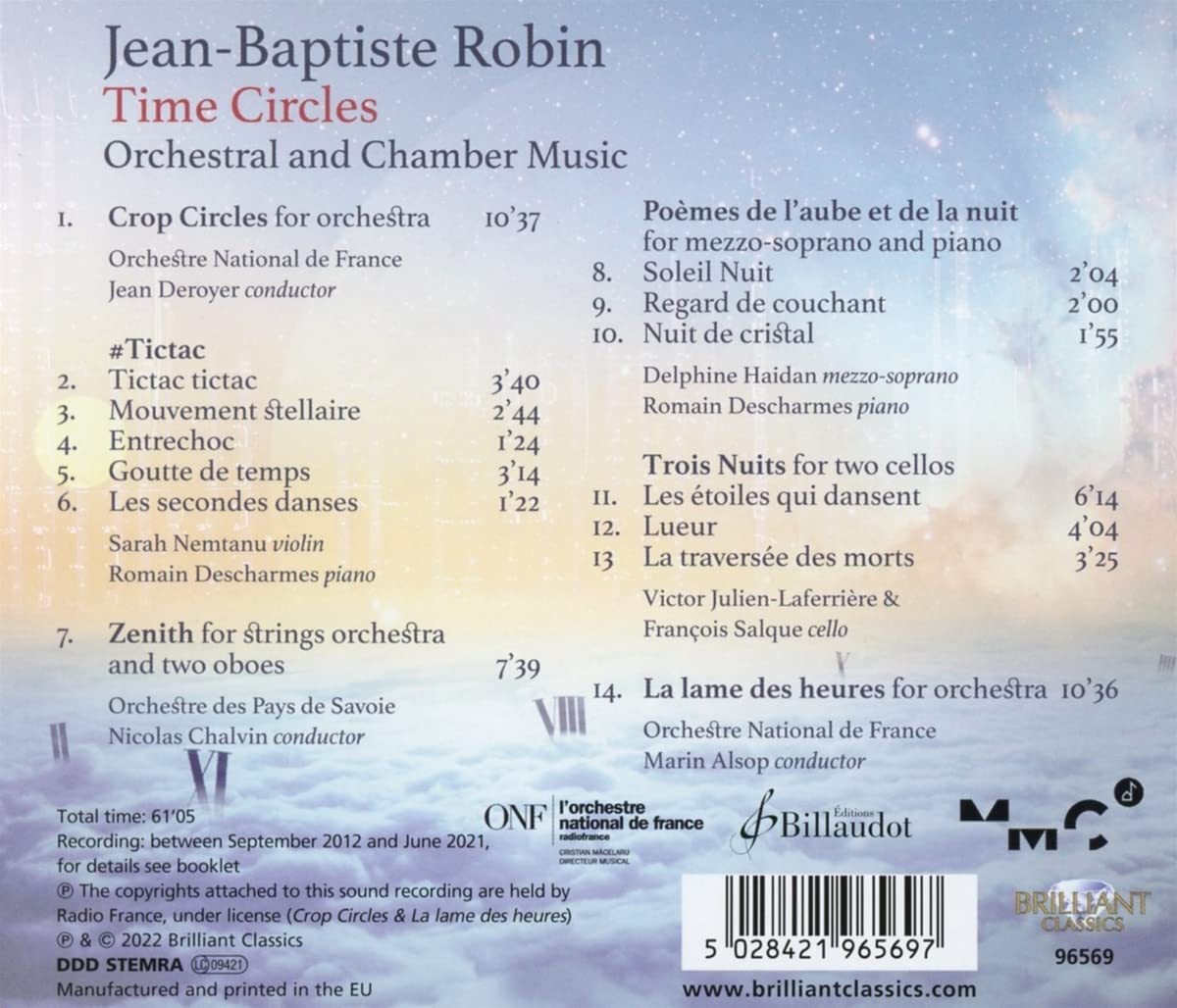 장-바티스트 로뱅 작품집 (J.B. Robin: Time Circles, Orchestral & Chamber Music)