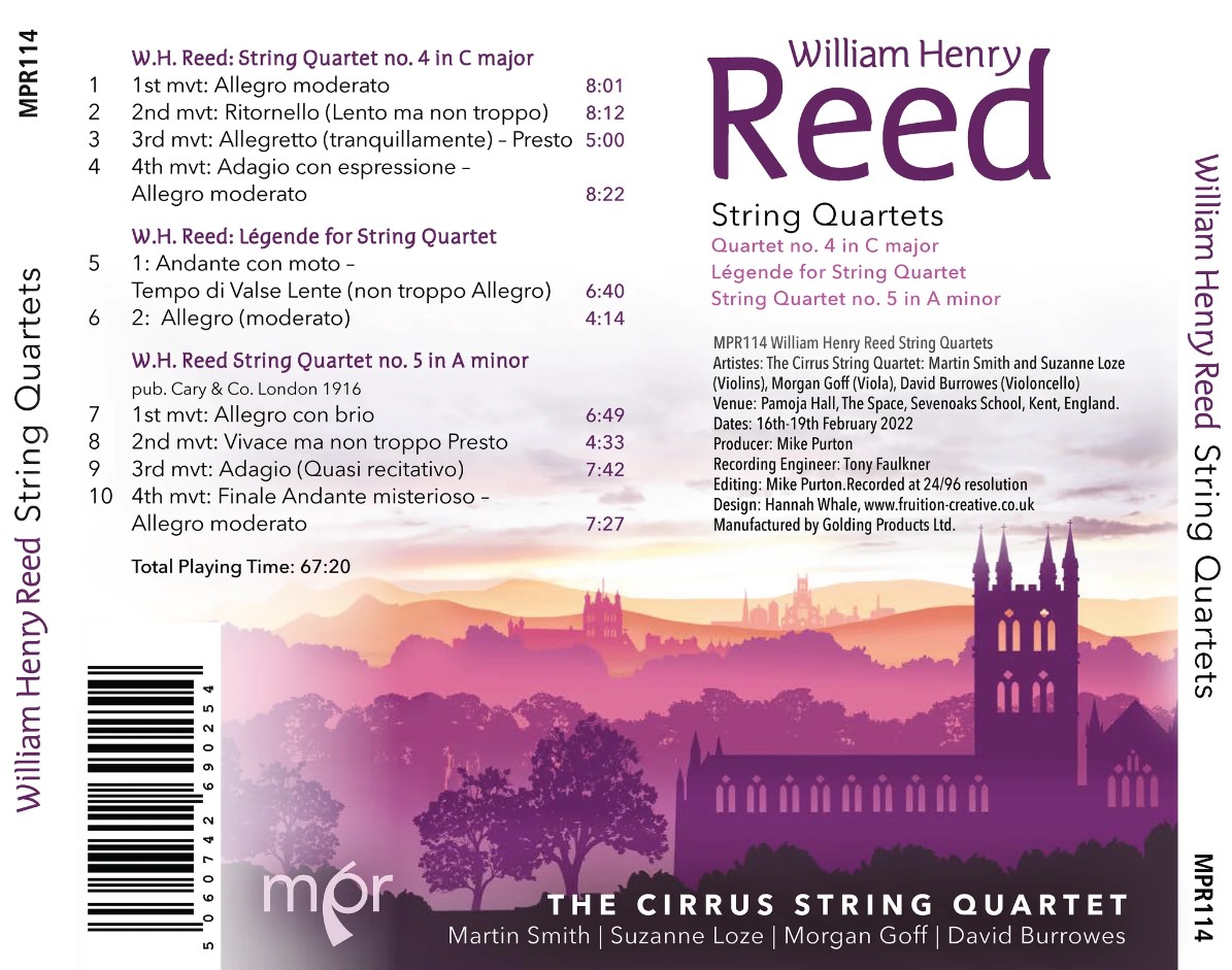 The Cirrus String Quartet 리드: 현악사중주 4 & 5번, 전설 (William Henry Reed: String Quartets)