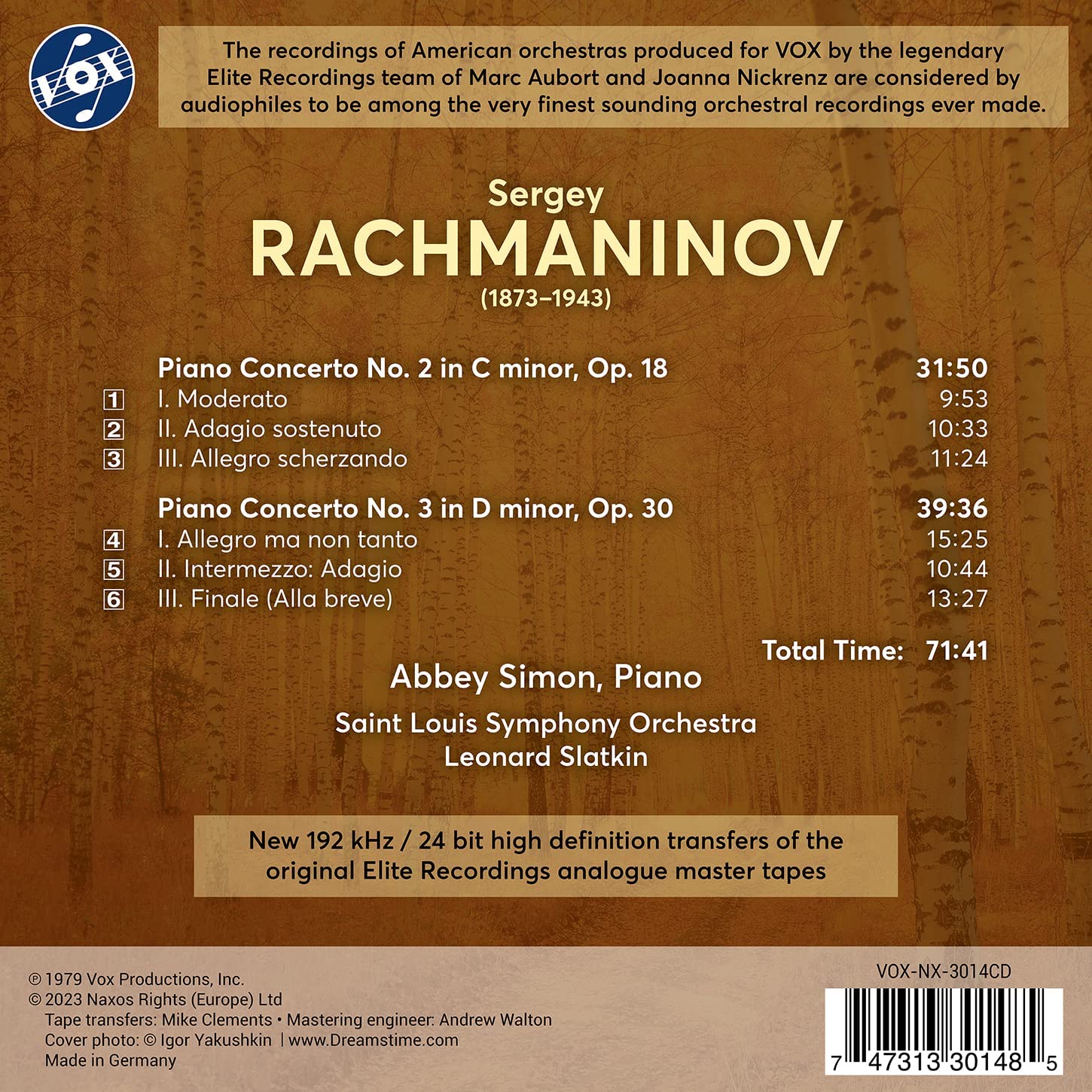 Abbey Simon 라흐마니노프: 피아노 협주곡 2, 3번 (Rachmaninov: Piano Concertos Nos. 2 & 3)