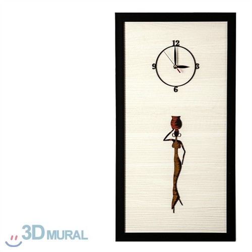 [하이모리] 다원데코 / 3D MURAL 벽시계 아프리카여인(AW-350) [벽걸이시계/예쁜벽걸이시계/집들이선물]