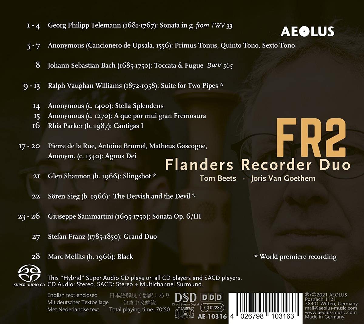 FR2 (Flanders Recorder Duo) 리코더 이중주를 위한 음악 (Music for Recorder Duo)