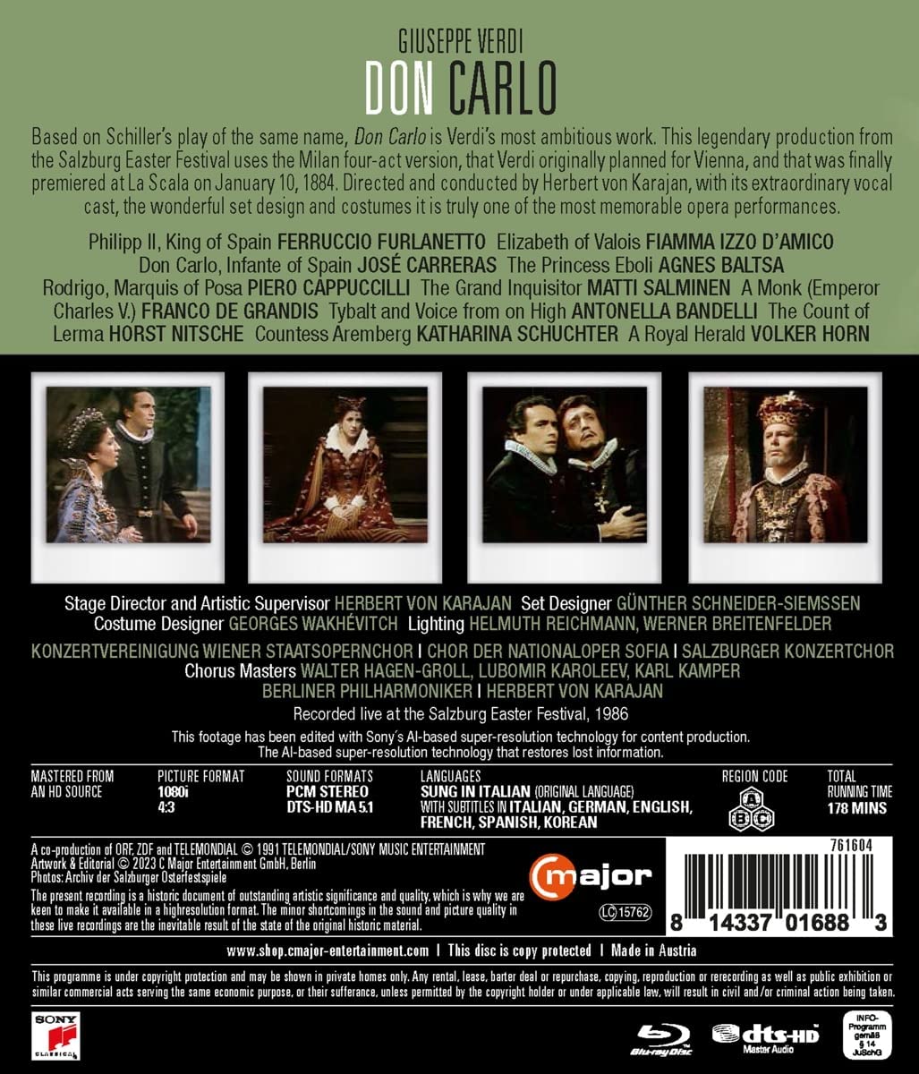 Herbert von Karajan 베르디: 오페라 '돈 카를로' - 헤르베르트 폰 카라얀 (Verdi: Don Carlo)